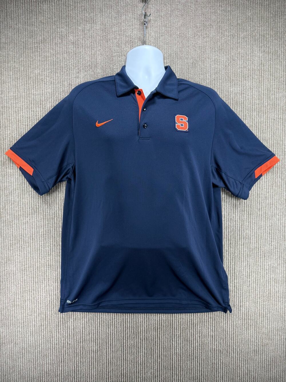 Nike Syracuse Orange Dri-Fit Sideline Football Polo Shirt Navy L